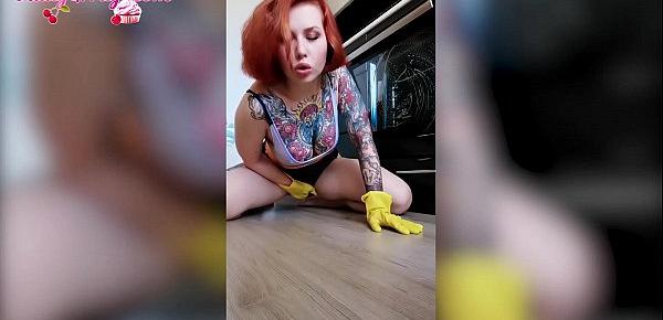  Sexy Dance During Wet Cleaning by Busty Katty Grray - Wet Tits
